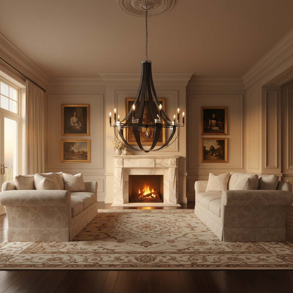 Riviko Crystal Empire Chandelier 36" - Scene