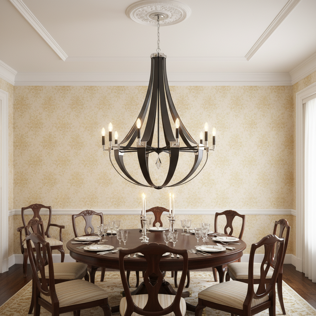 Riviko Crystal Empire Chandelier 36" - Scene