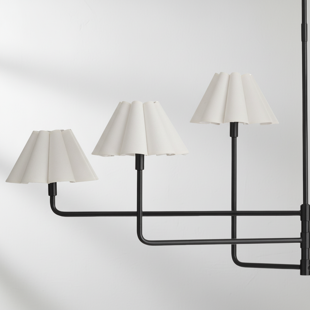 Riviko Sculptural Linen Bloom Chandelier - Background Shot