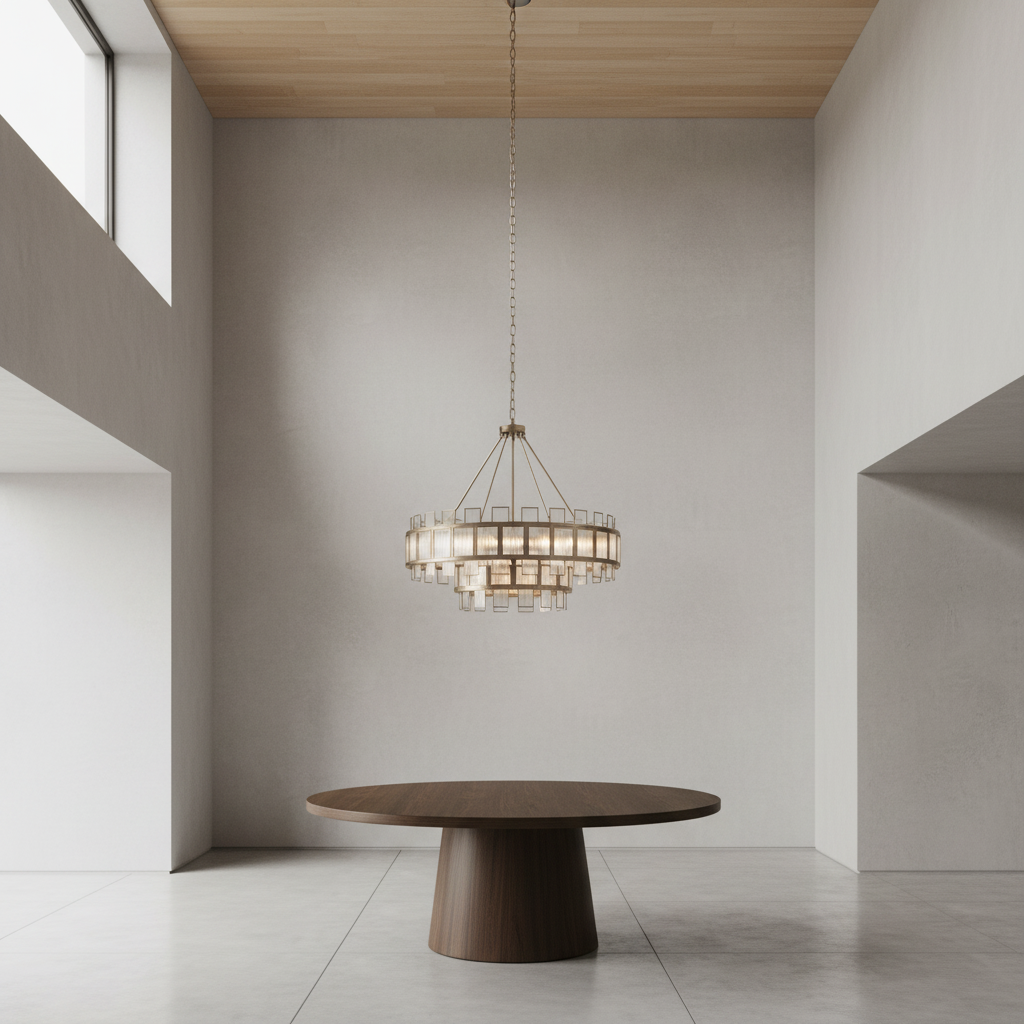Riviko Sculptural Linen Bloom Chandelier - Background Shot