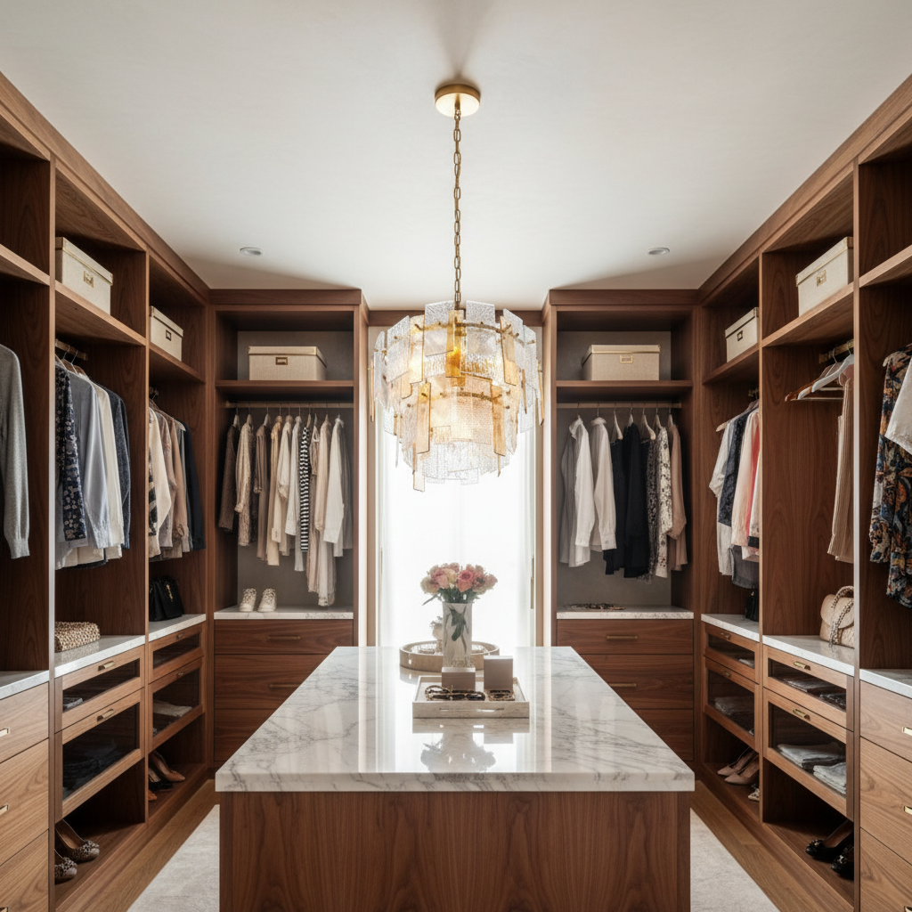 Riviko Aura Glass Orb Chandelier - luxury American walk-in closet