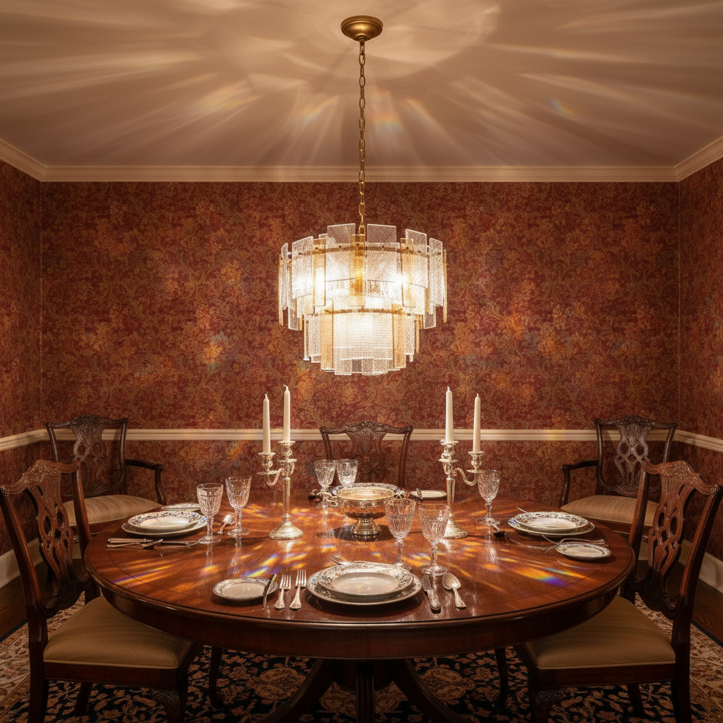 Riviko Cassiano Structure Glass Chandelier - formal American dining room