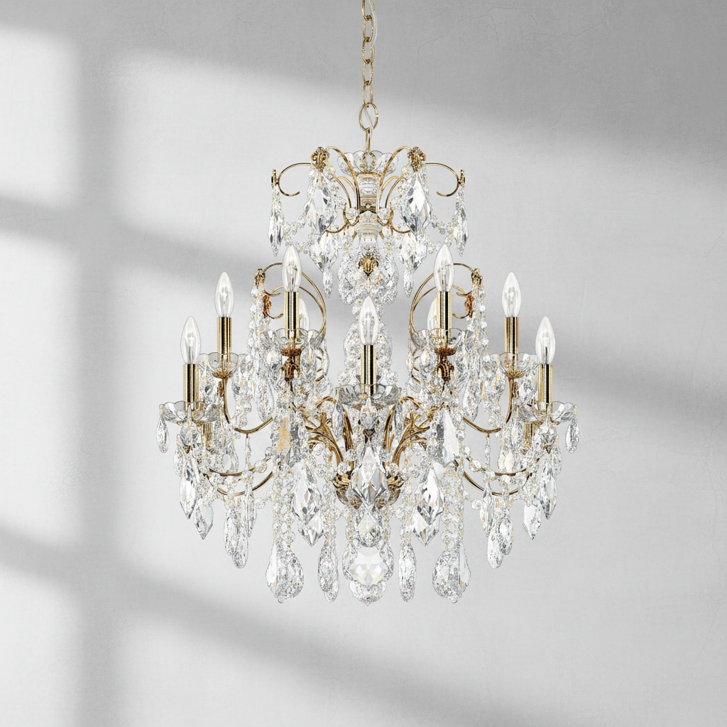 Riviko Regal Radiance 12-Light Chandelier - Background Shot
