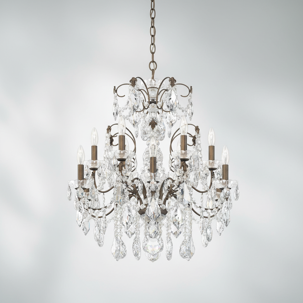 Riviko Regal Radiance 12-Light Chandelier - Background Shot