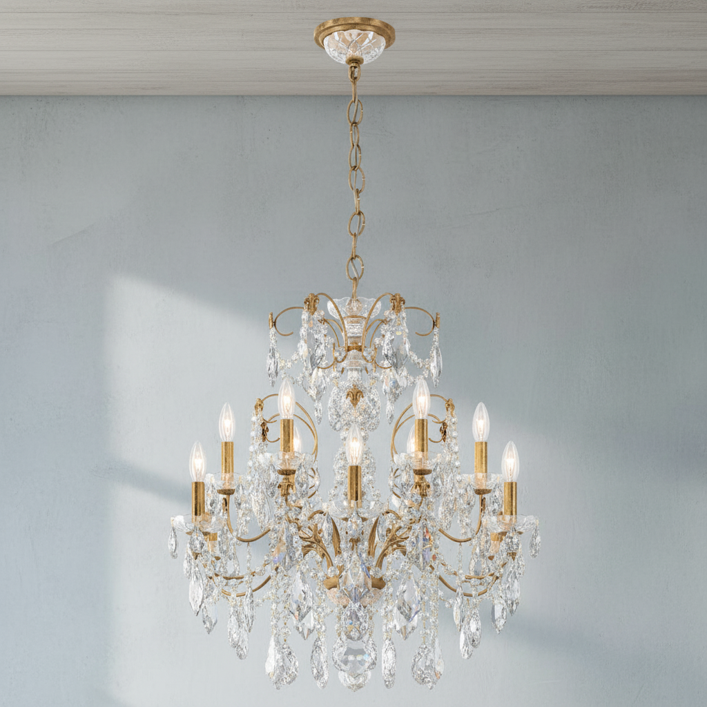 Riviko Regal Radiance 12-Light Chandelier - Background Shot