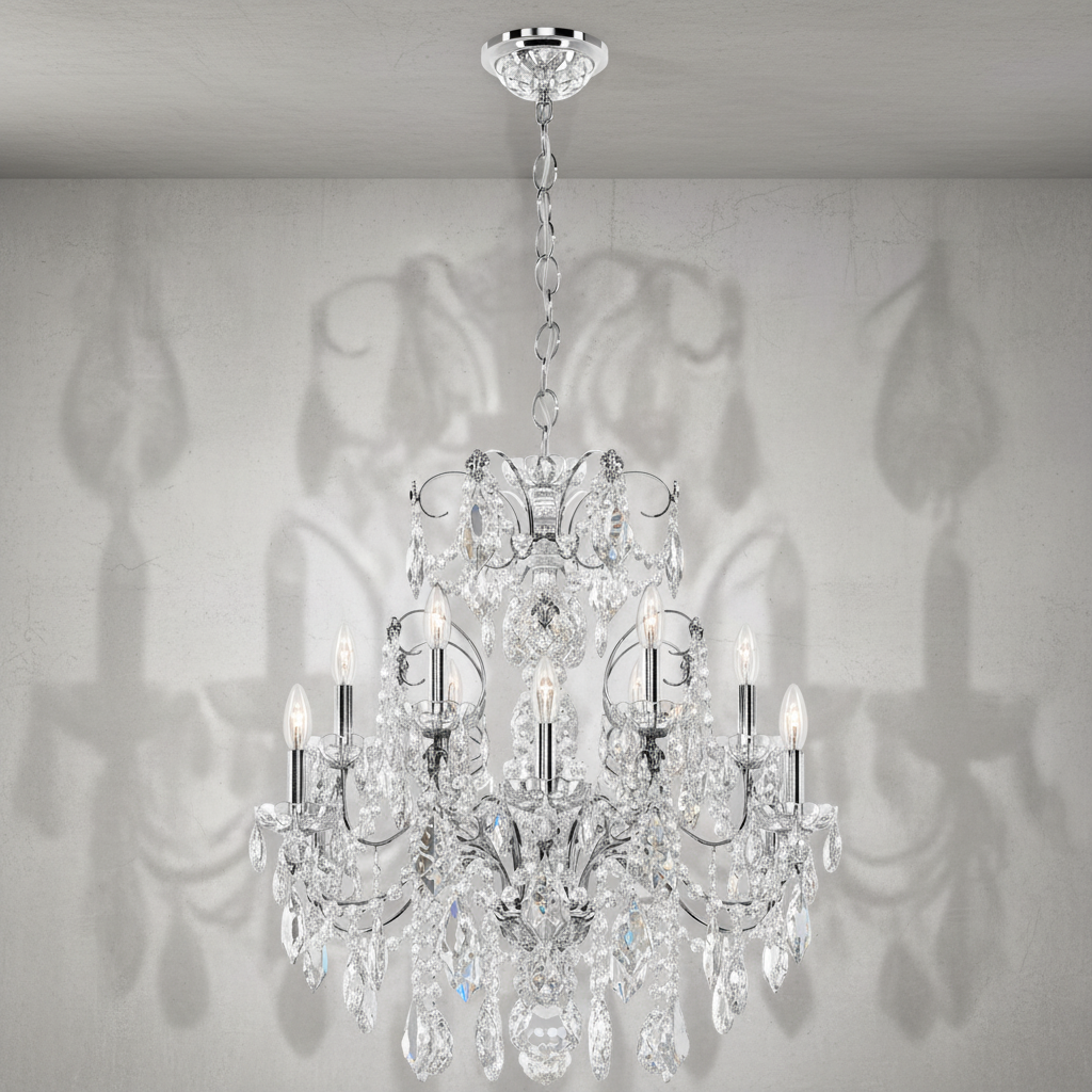 Riviko Regal Radiance 12-Light Chandelier - Background Shot
