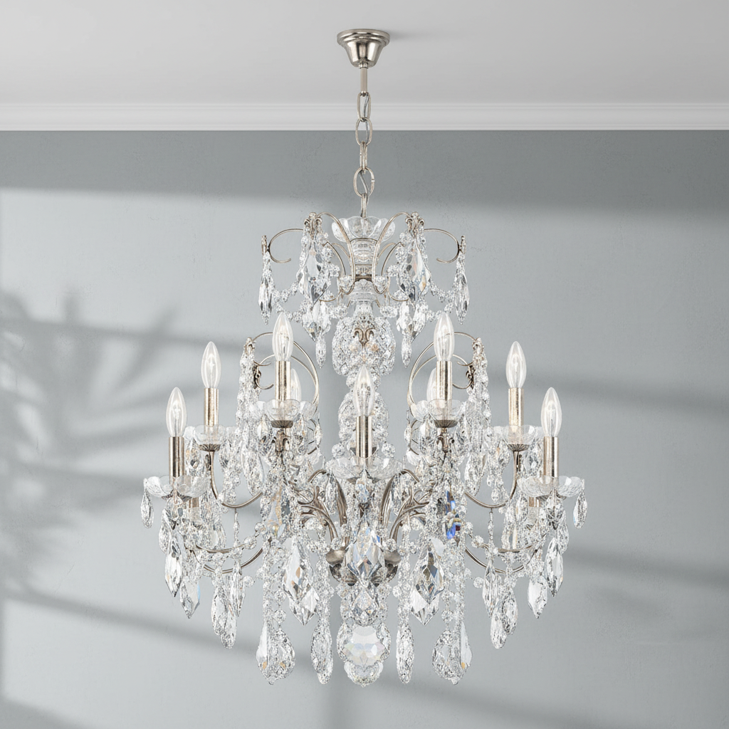 Riviko Regal Radiance 12-Light Chandelier - Background Shot
