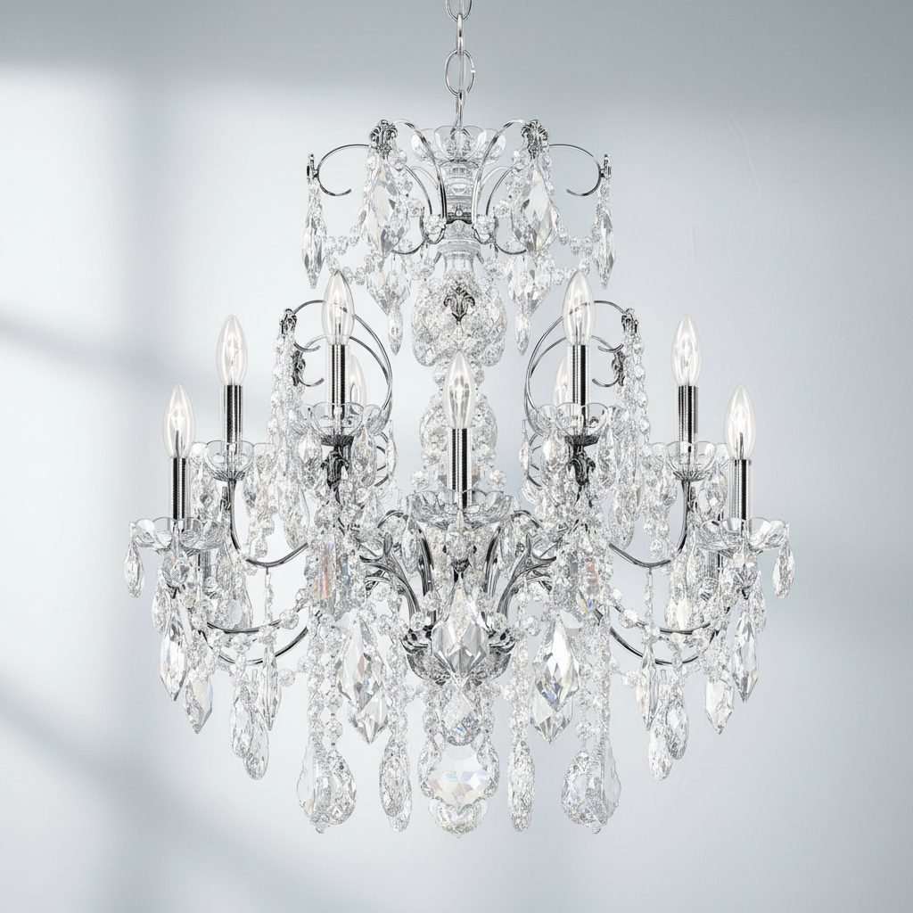 Riviko Regal Radiance 12-Light Chandelier - Background Shot