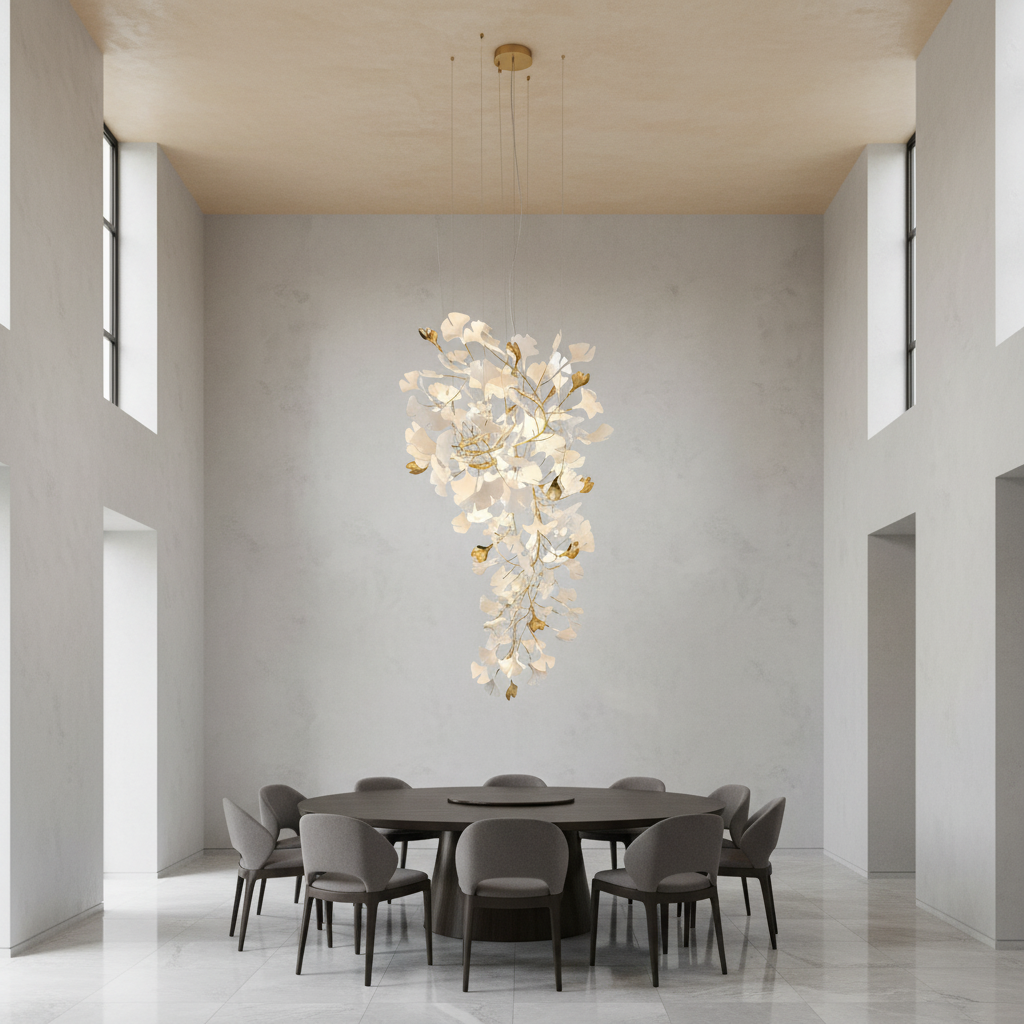 Riviko Ginkgo Branch Linear Chandelier - Background Shot