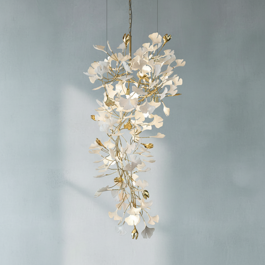Riviko Ginkgo Branch Linear Chandelier - Background Shot