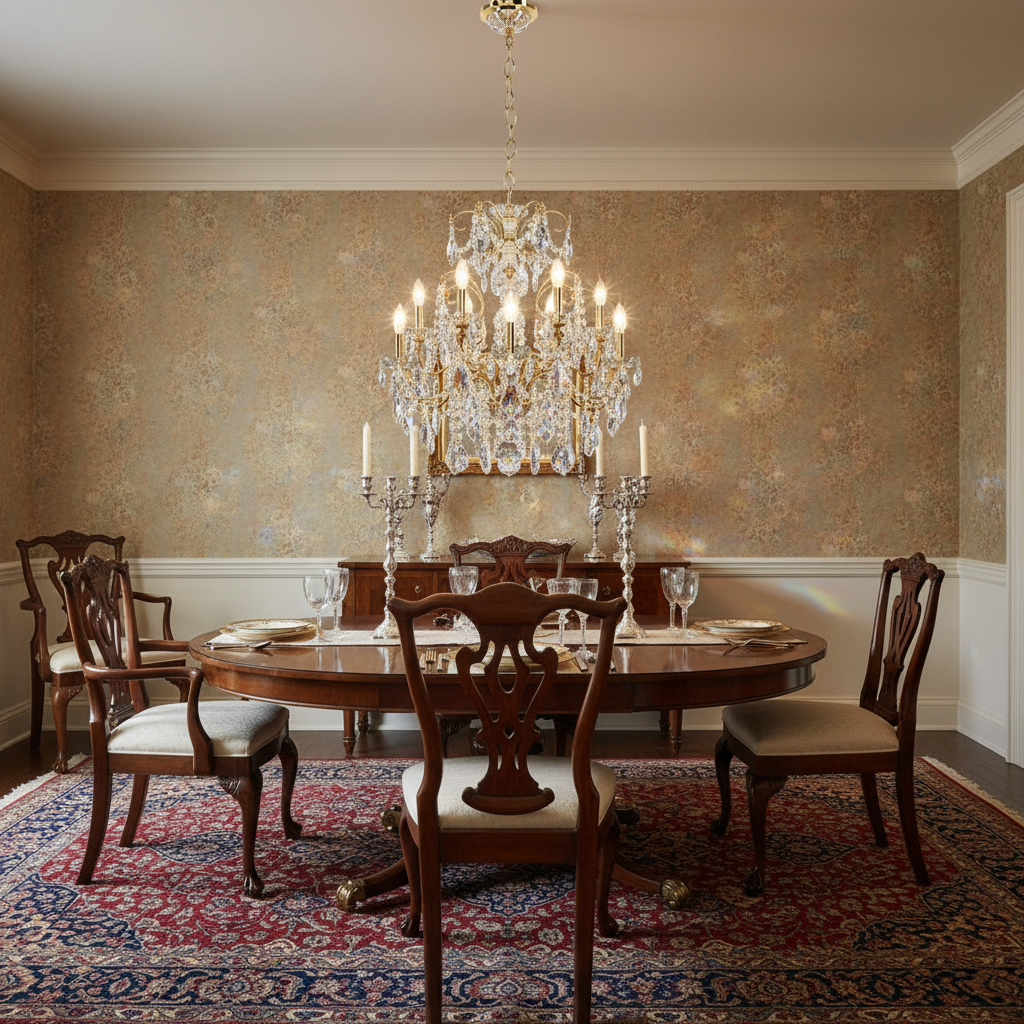 Riviko Regal Radiance 12-Light Chandelier - formal American dining room
