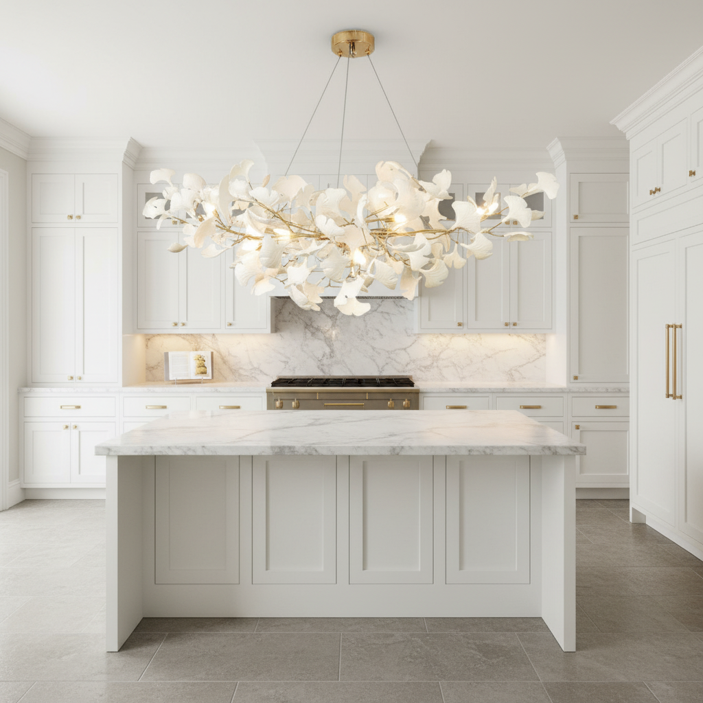 Riviko Ginkgo Branch Linear Chandelier - upscale American kitchen