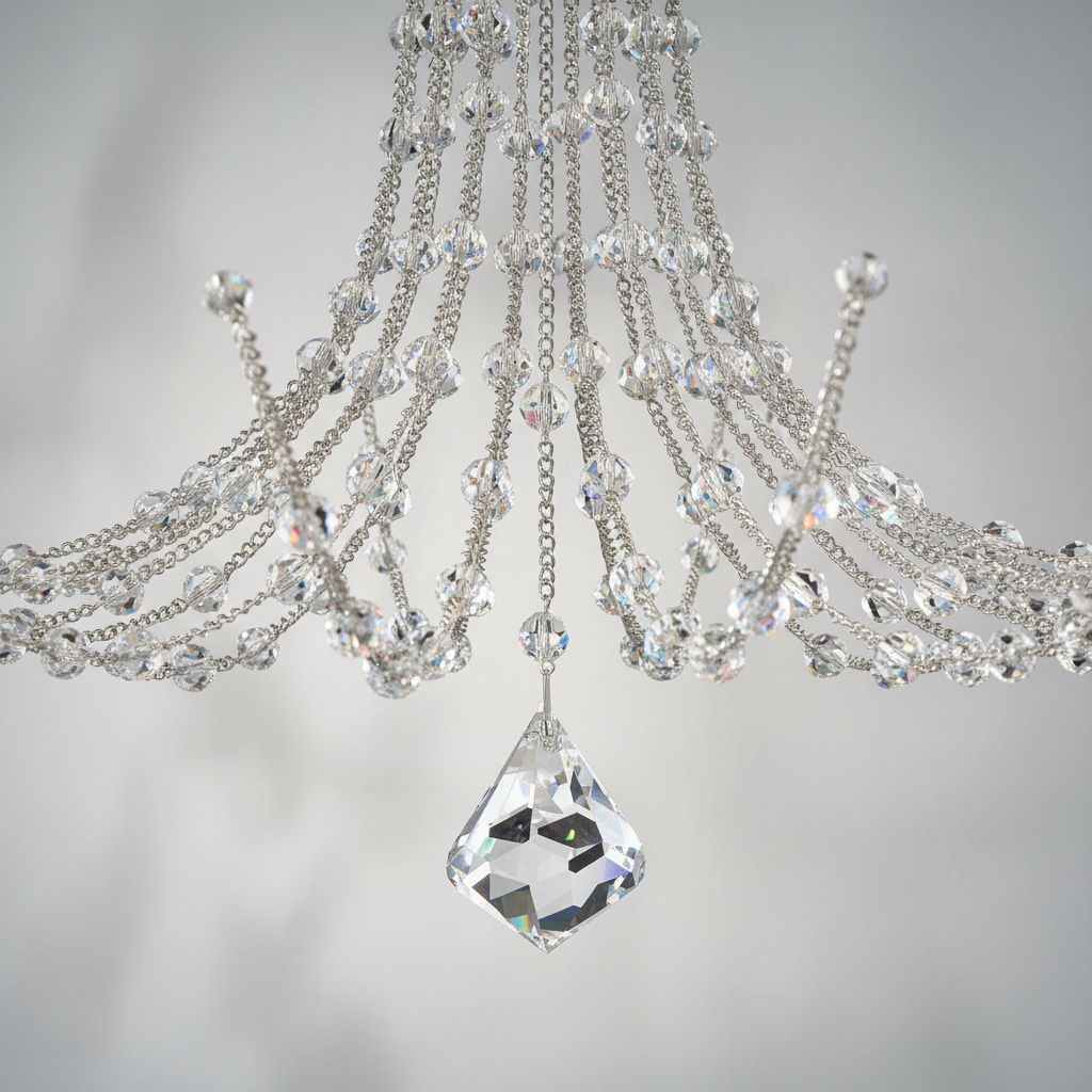 Riviko Radiant Cascade Crystal Chandelier - Background Shot
