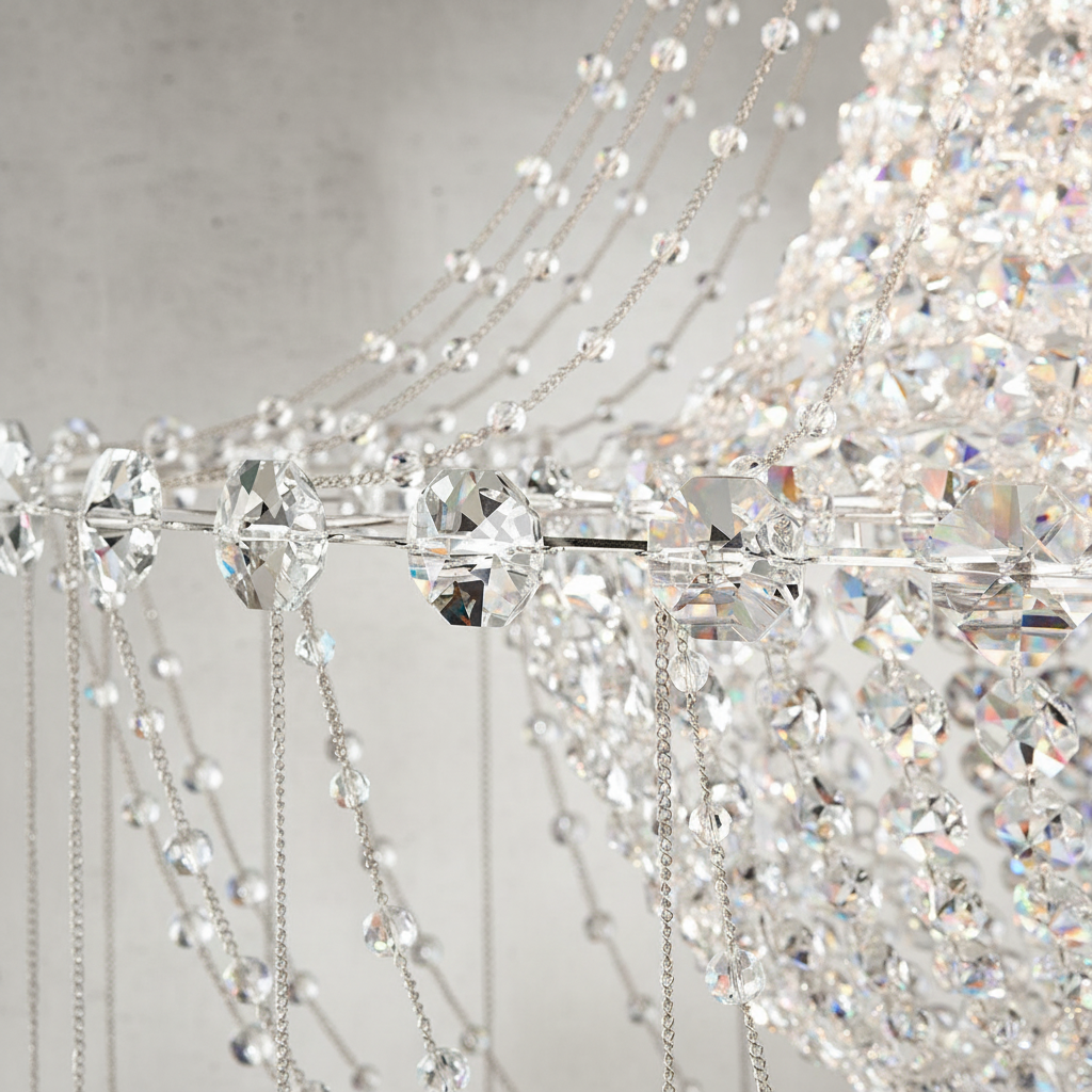 Riviko Radiant Cascade Crystal Chandelier - Background Shot