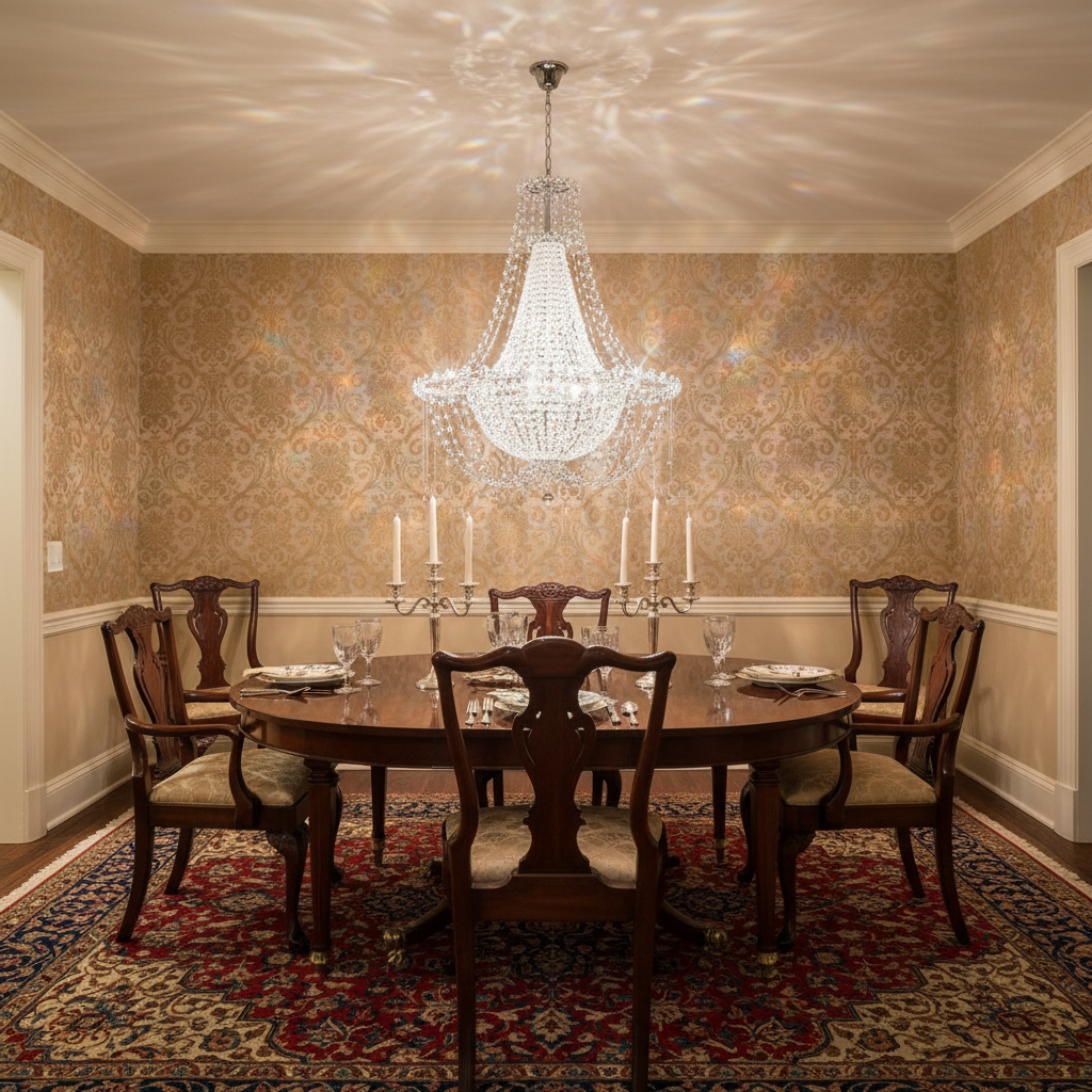 Riviko Radiant Cascade Crystal Chandelier - formal American dining room