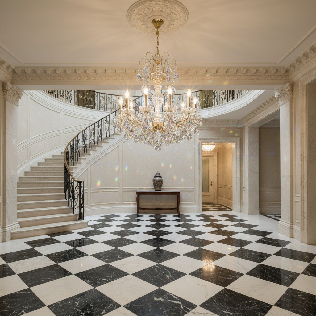 Riviko Aria Grandeur Crystal Chandelier - grand American estate foyer