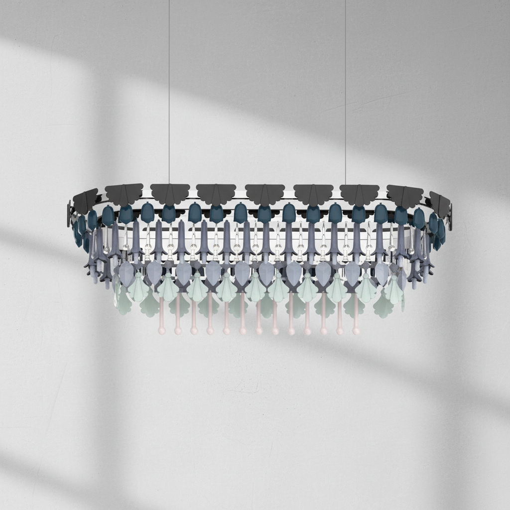 Riviko Veridian Seasons Oval Chandelier - Background Shot