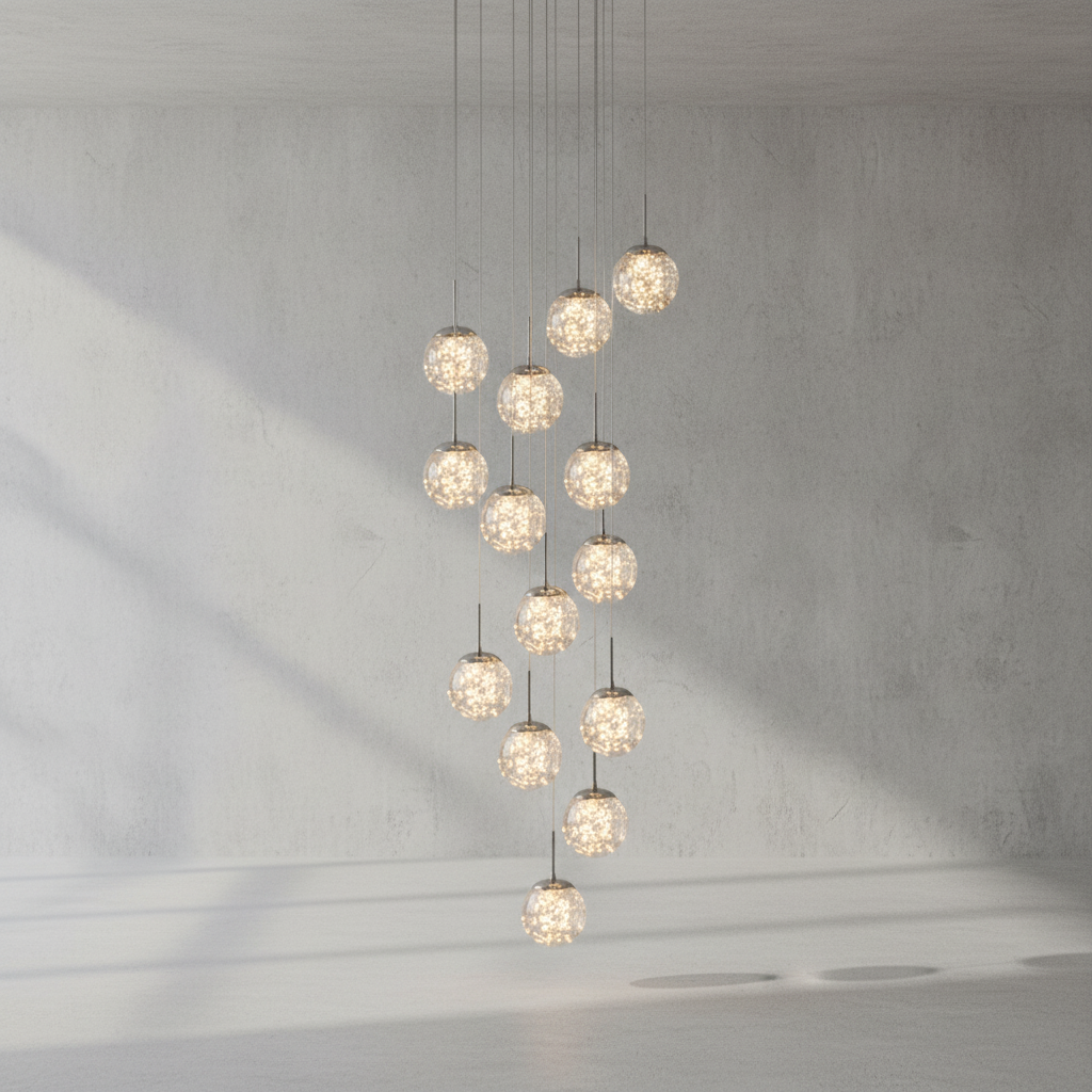 Riviko Celestial Orb Glass Globe Chandelier - Background Shot