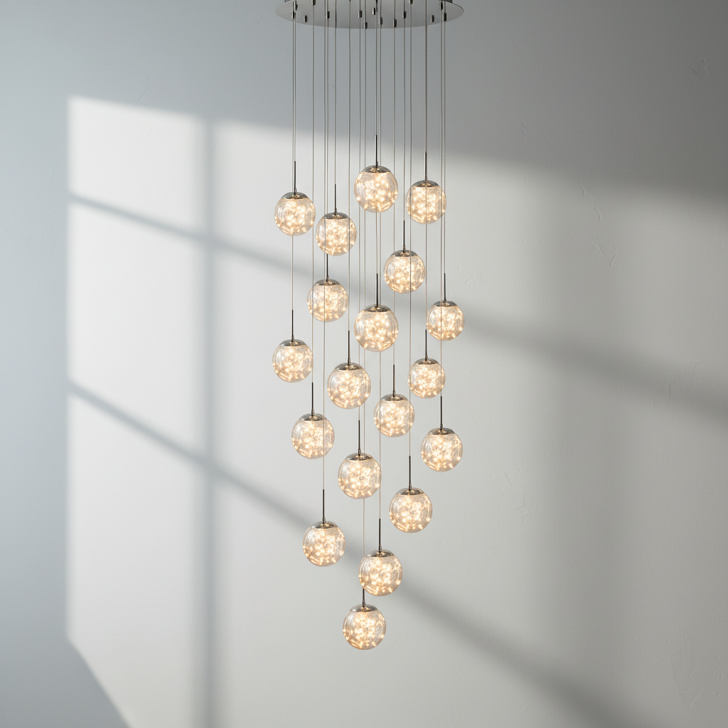 Riviko Celestial Orb Glass Globe Chandelier - Background Shot