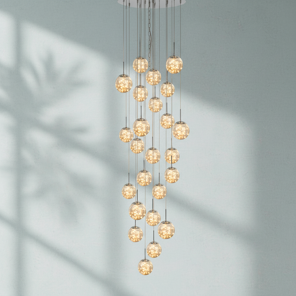 Riviko Celestial Orb Glass Globe Chandelier - Background Shot