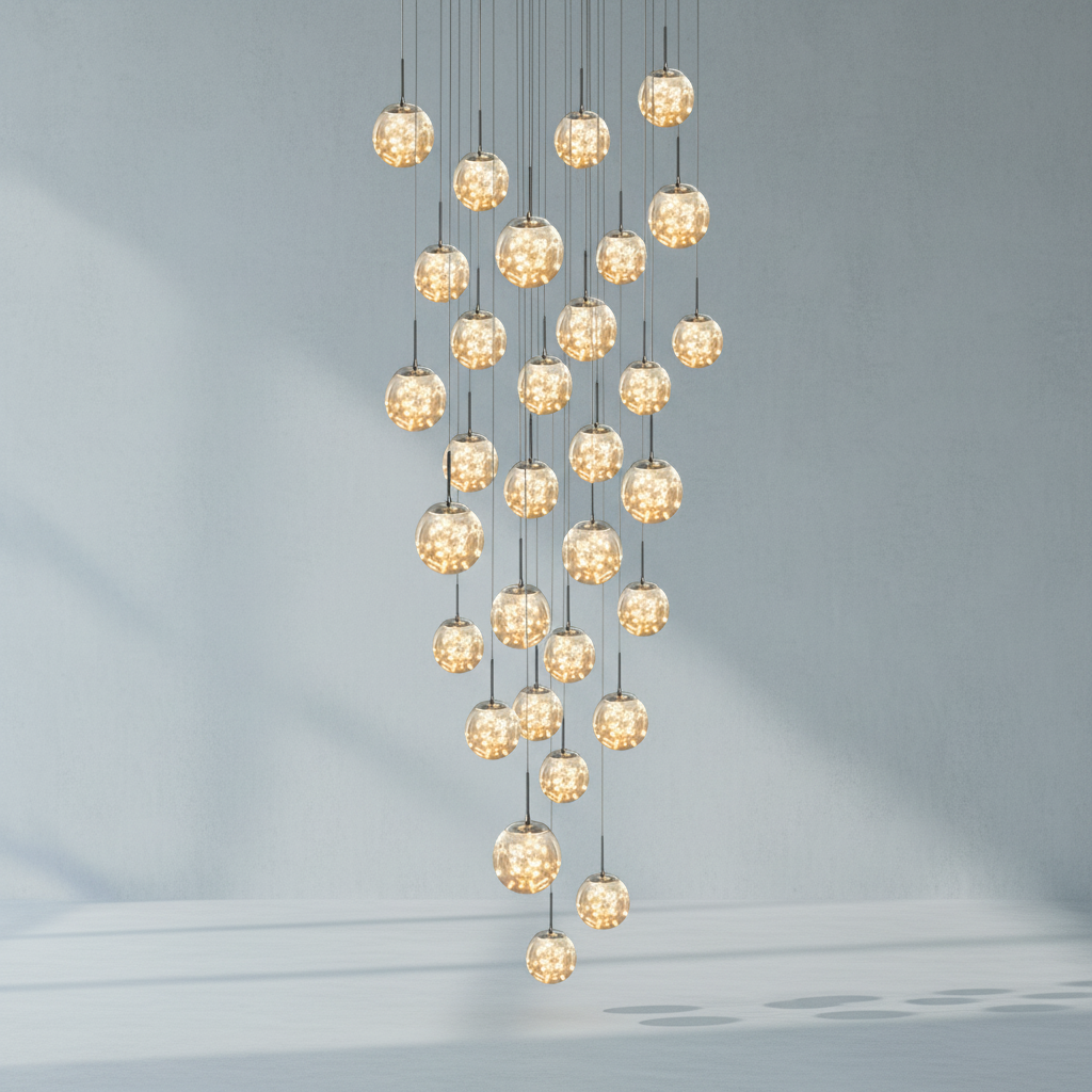 Riviko Celestial Orb Glass Globe Chandelier - Background Shot
