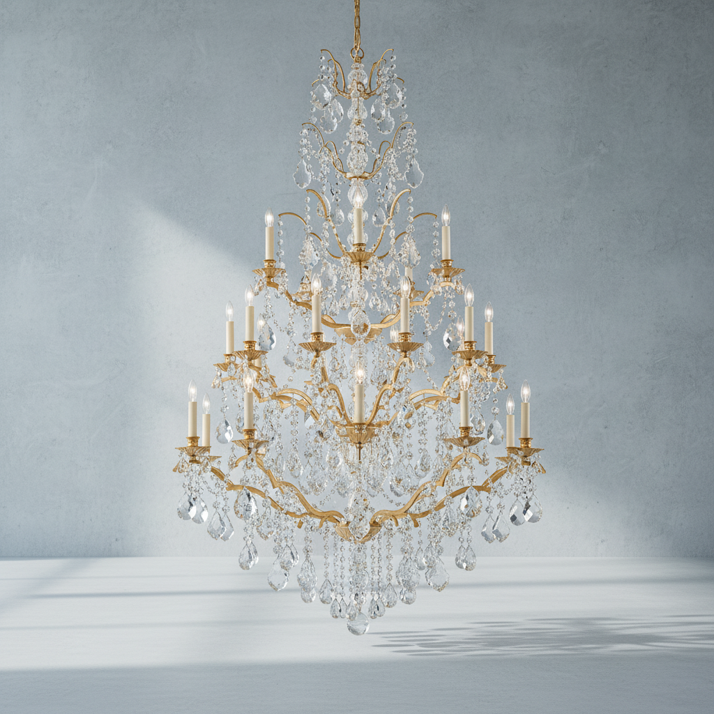 Riviko Regal Grandeur Crystal Chandelier - Background Shot