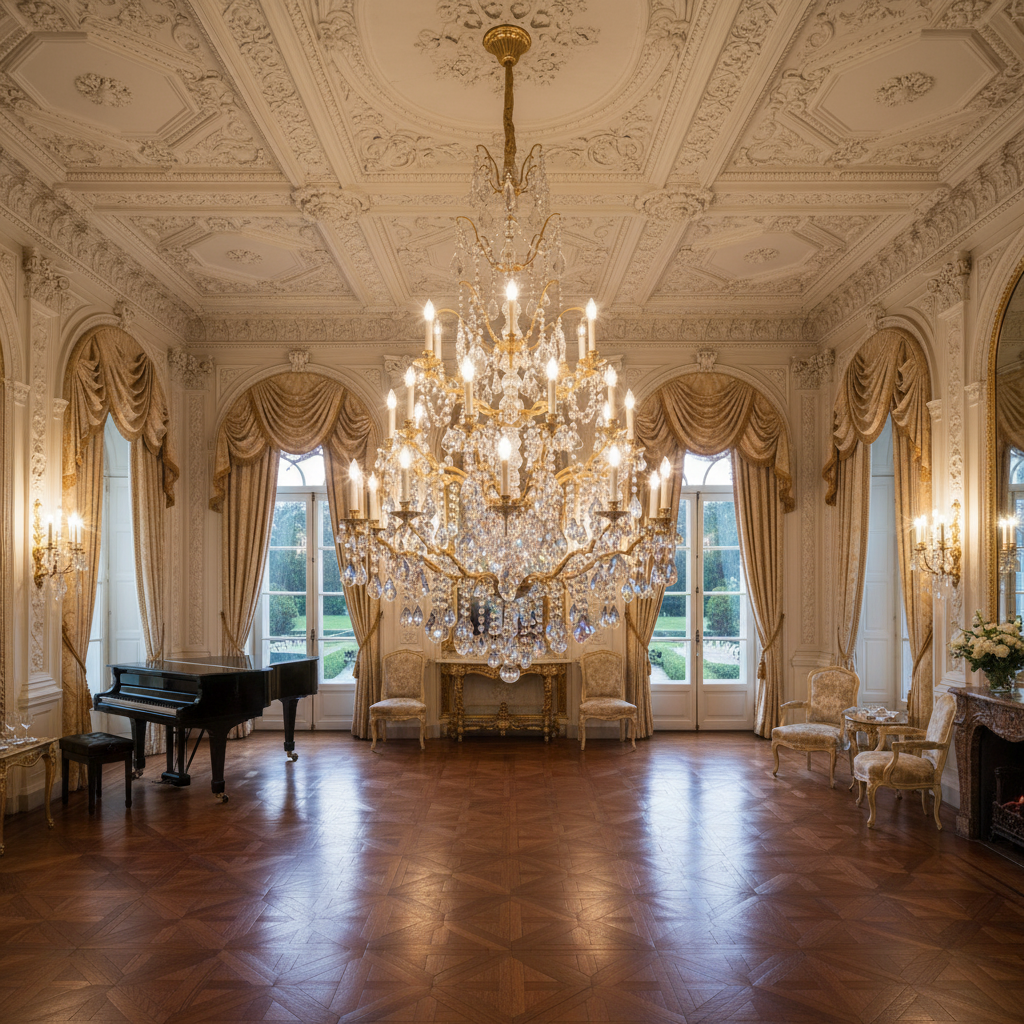 Riviko Regal Grandeur Crystal Chandelier - American ballroom or formal entertaining space