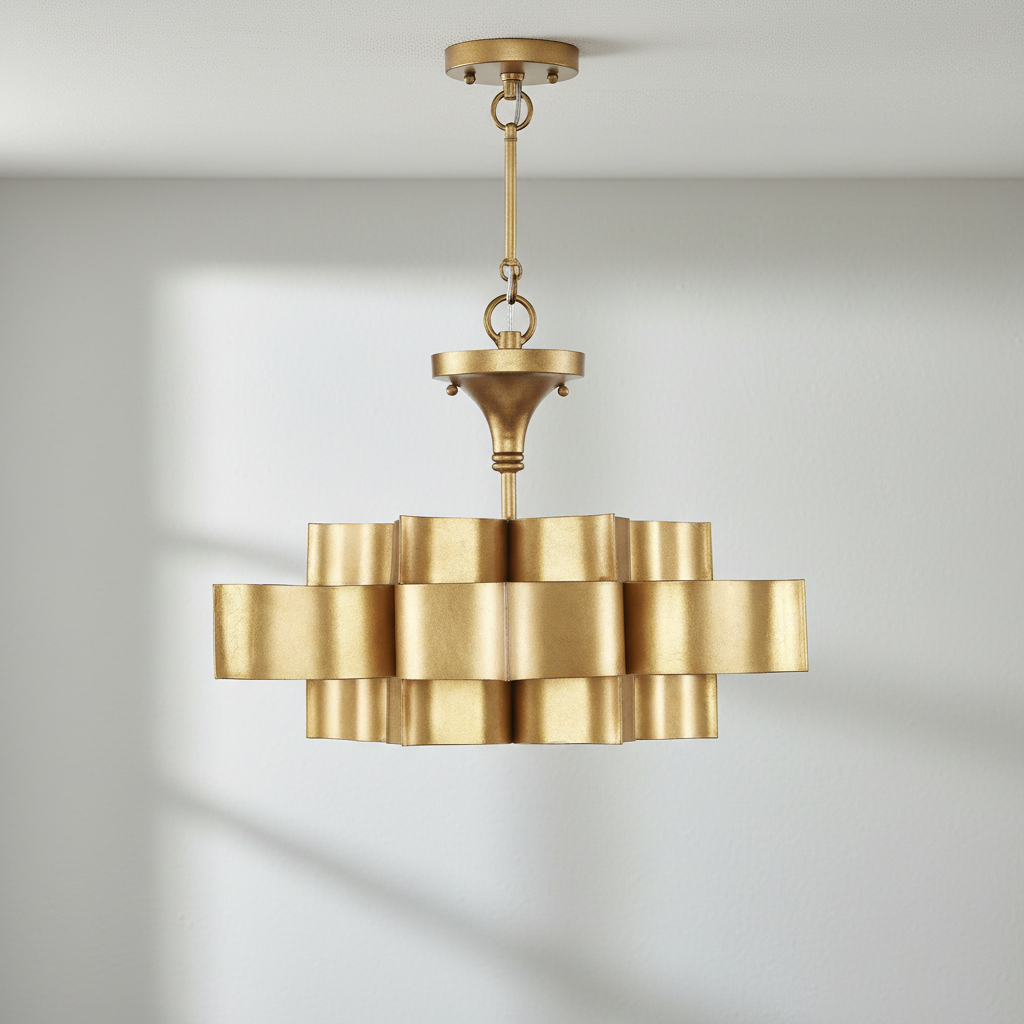 Riviko Gilded Leaflet Small Chandelier - Background Shot