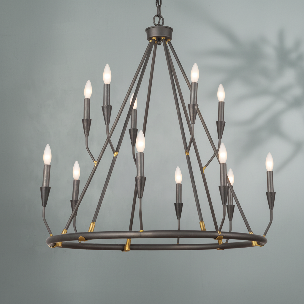 Riviko Grand Homestead Two-Tier Chandelier - Background Shot