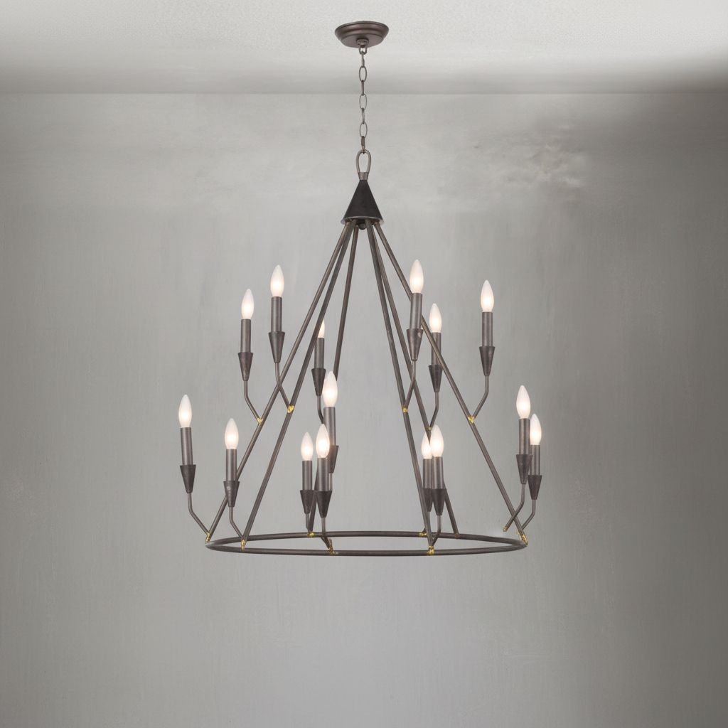 Riviko Grand Homestead Two-Tier Chandelier - Background Shot