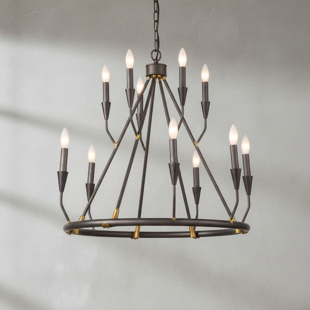Riviko Grand Homestead Two-Tier Chandelier - Background Shot