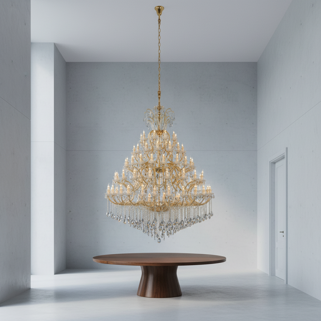 Riviko Grand Tiered Radiance Crystal Chandelier - Background Shot