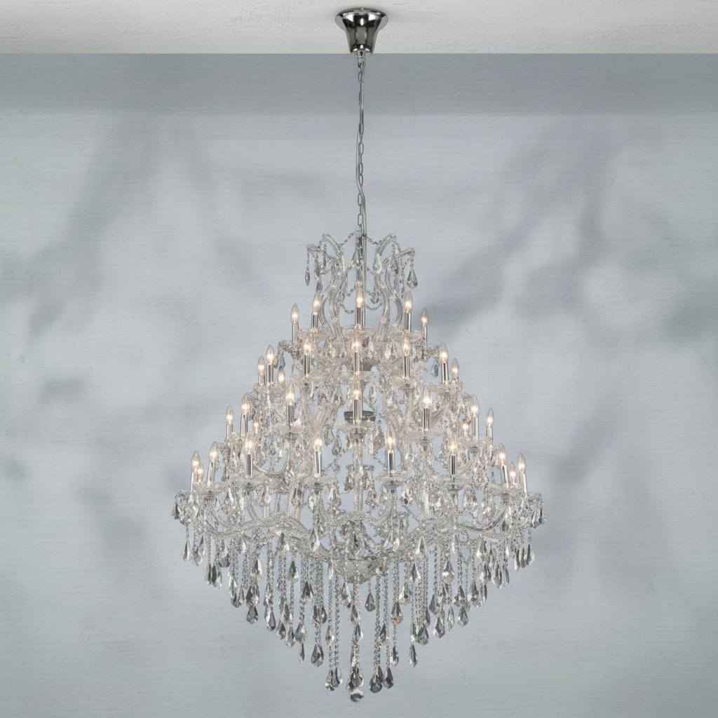 Riviko Grand Tiered Radiance Crystal Chandelier - Background Shot