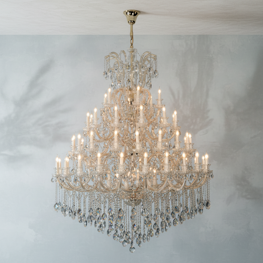 Riviko Grand Tiered Radiance Crystal Chandelier - Background Shot
