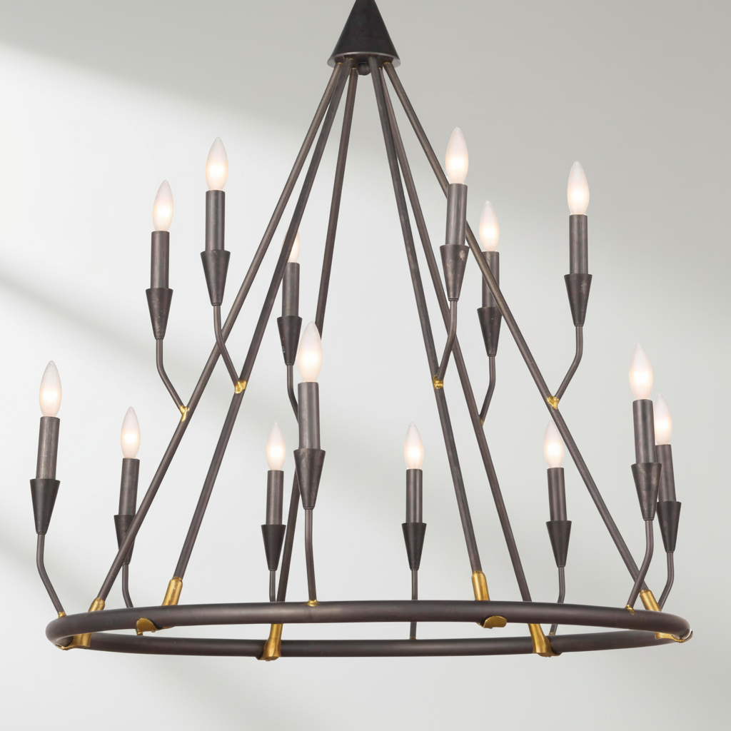 Riviko Grand Homestead Two-Tier Chandelier - Background Shot