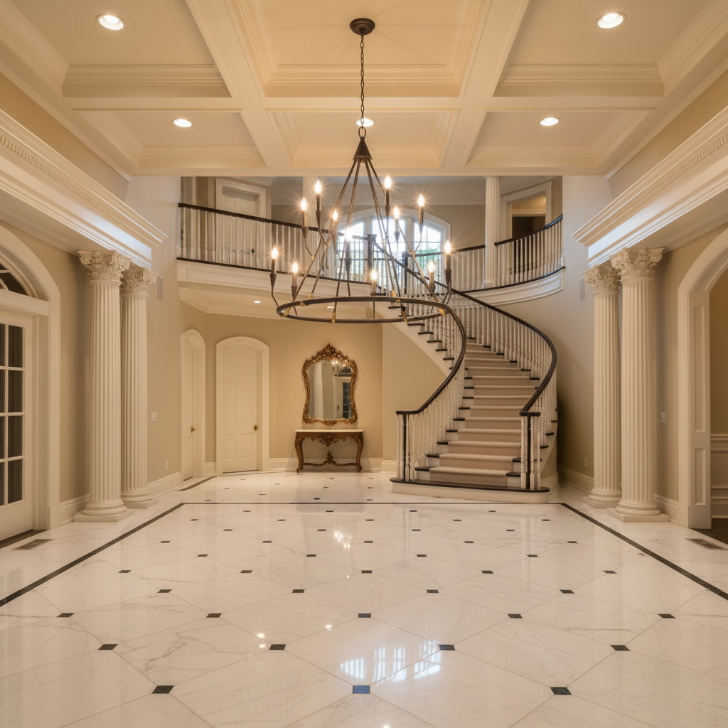 Riviko Grand Homestead Two-Tier Chandelier - American estate entrance hall