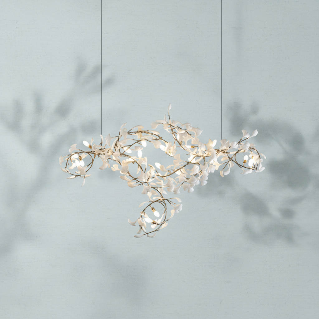 Riviko Ceramic Ginkgo Chandelier 4 Sizes - Studio Shot