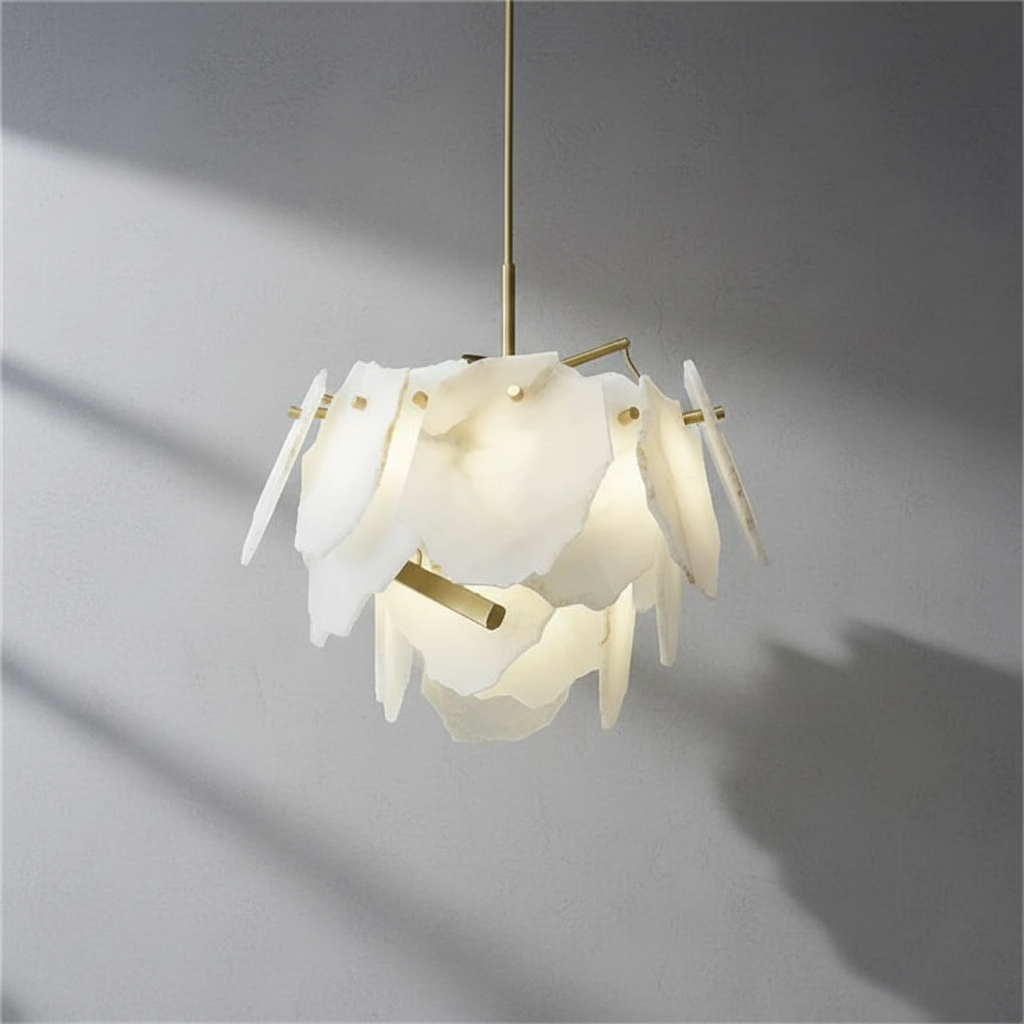 Riviko Alabaster Essence Linear Chandelier - Background Shot