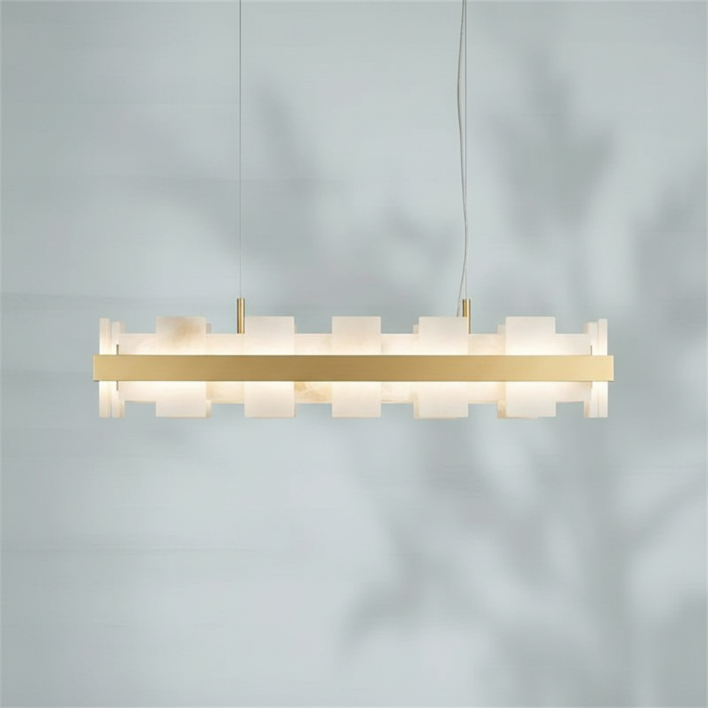 Riviko Alabaster Aura Round & Oval Chandelier - Background Shot