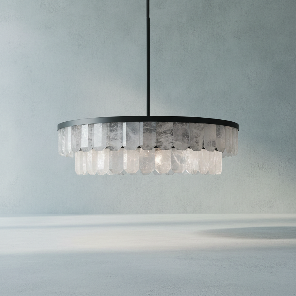 Riviko Grandeur Double Rock Crystal Chandelier - Background Shot