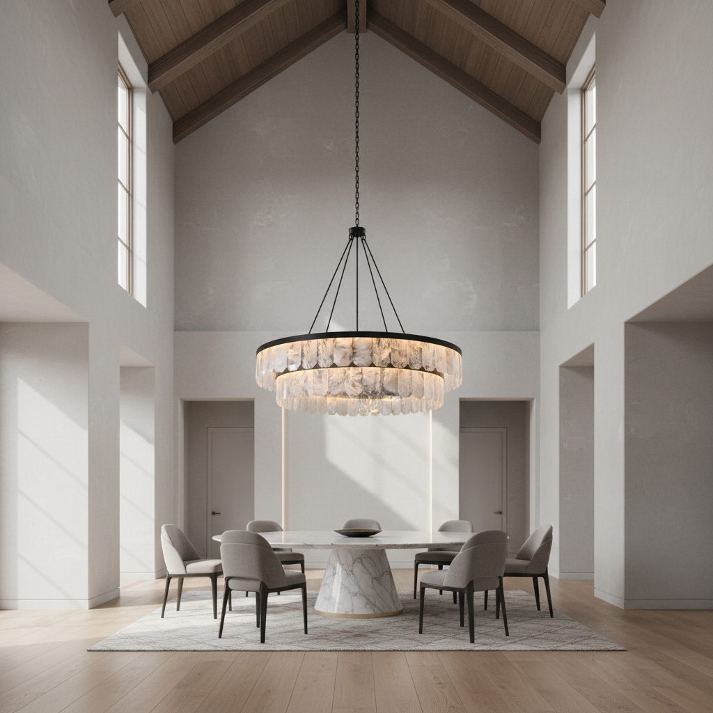 Riviko Grandeur Double Rock Crystal Chandelier - Background Shot