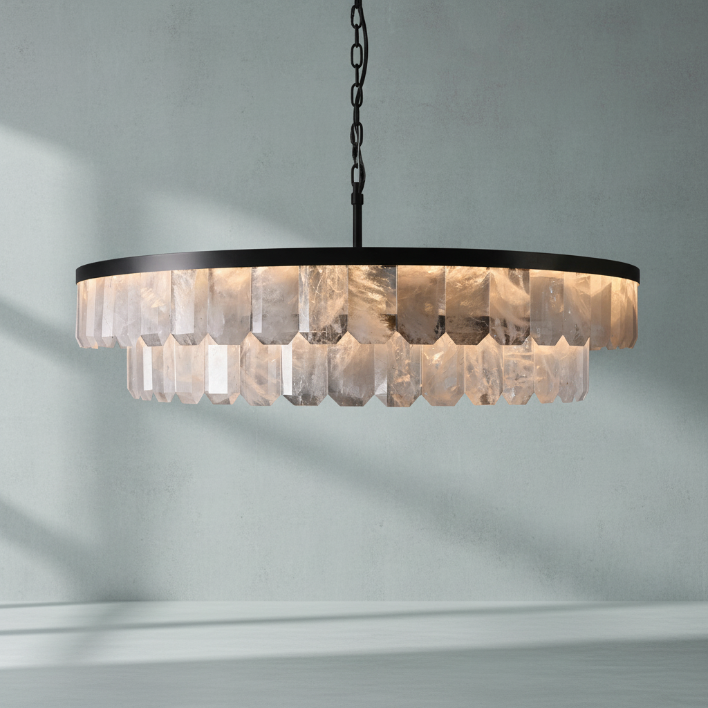 Riviko Grandeur Double Rock Crystal Chandelier - Background Shot