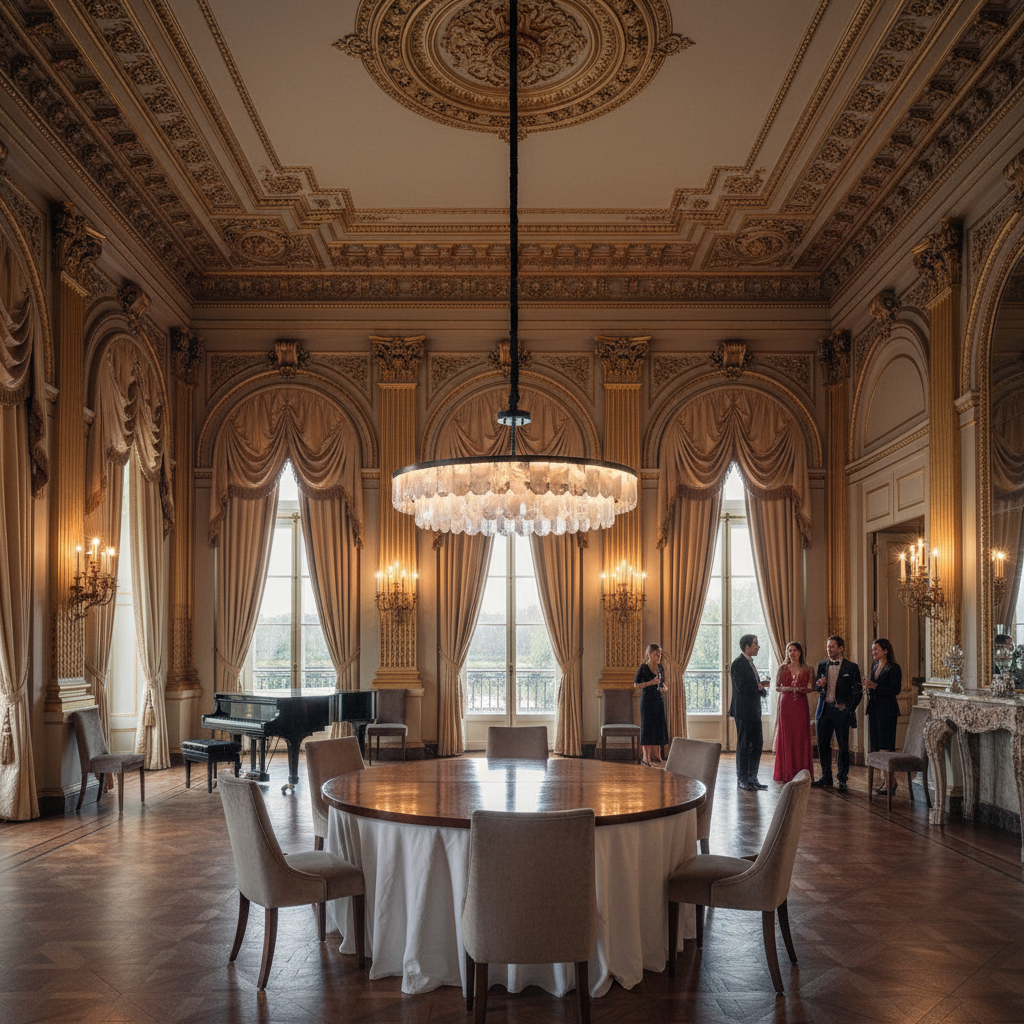 Riviko Grandeur Double Rock Crystal Chandelier - American ballroom or formal entertaining space