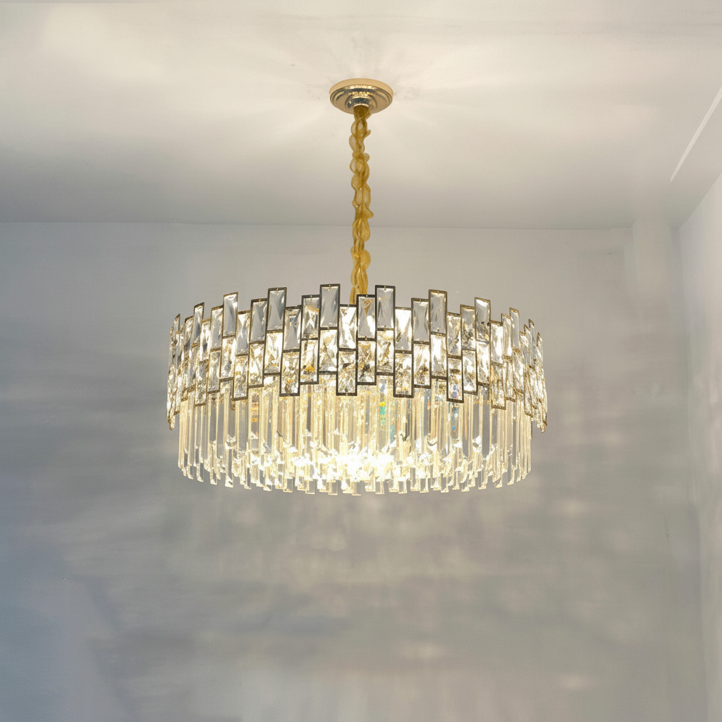 Riviko Radiant Cascade Round Chandelier - Background Shot