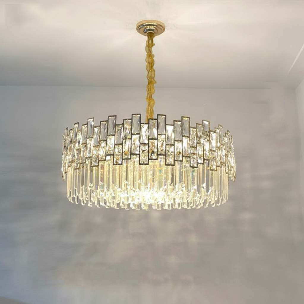 Riviko Radiant Cascade Round Chandelier - Background Shot