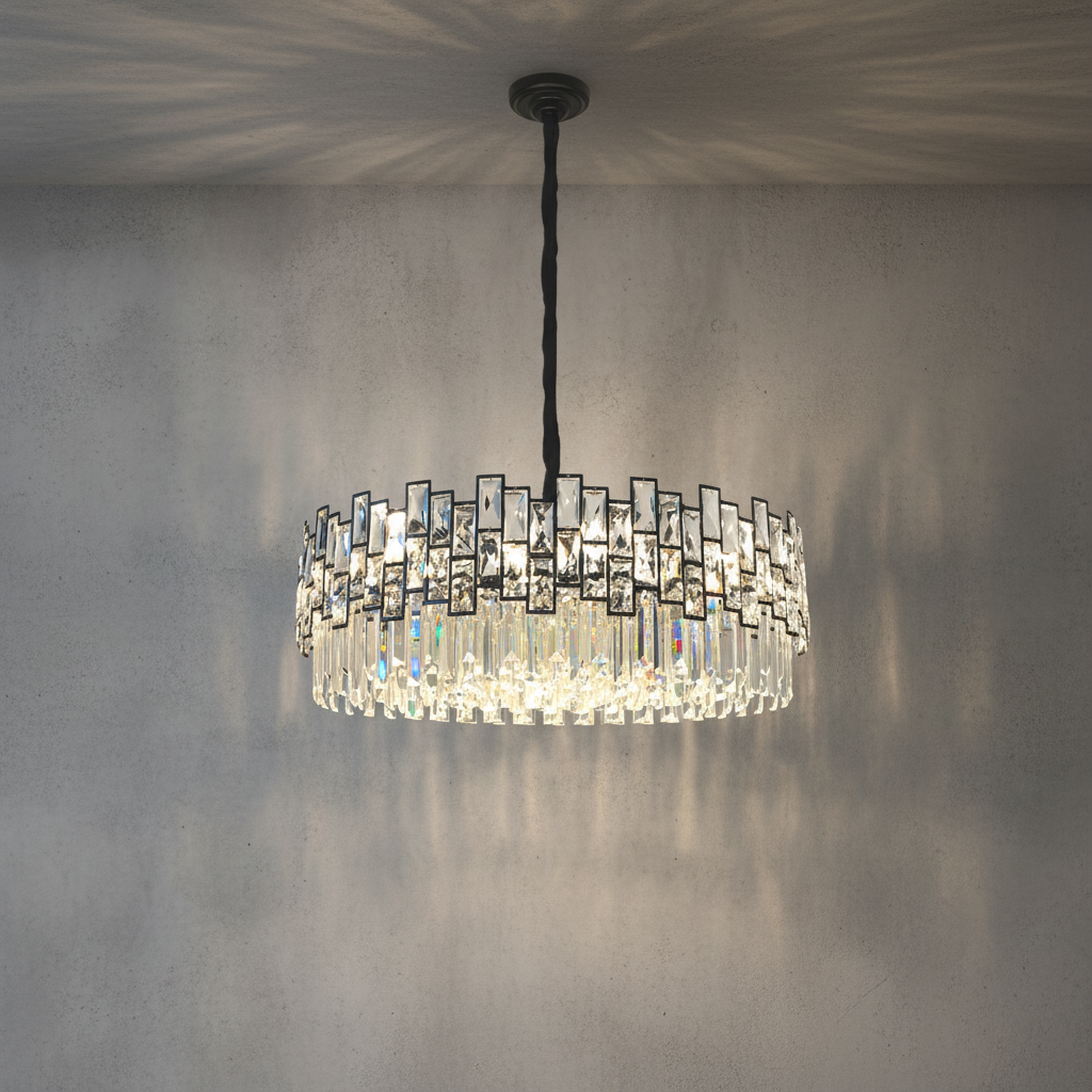 Riviko Radiant Cascade Round Chandelier - Background Shot