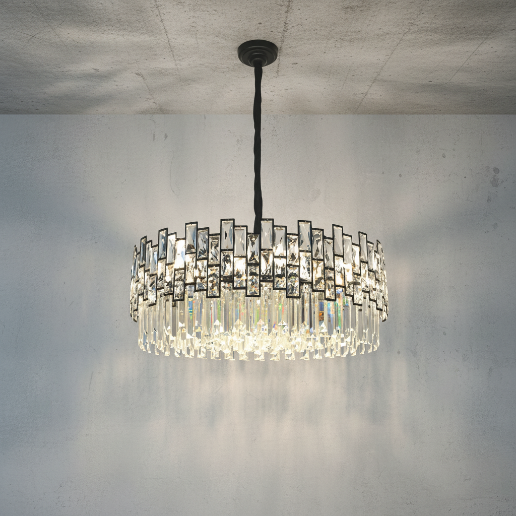Riviko Radiant Cascade Round Chandelier - Background Shot