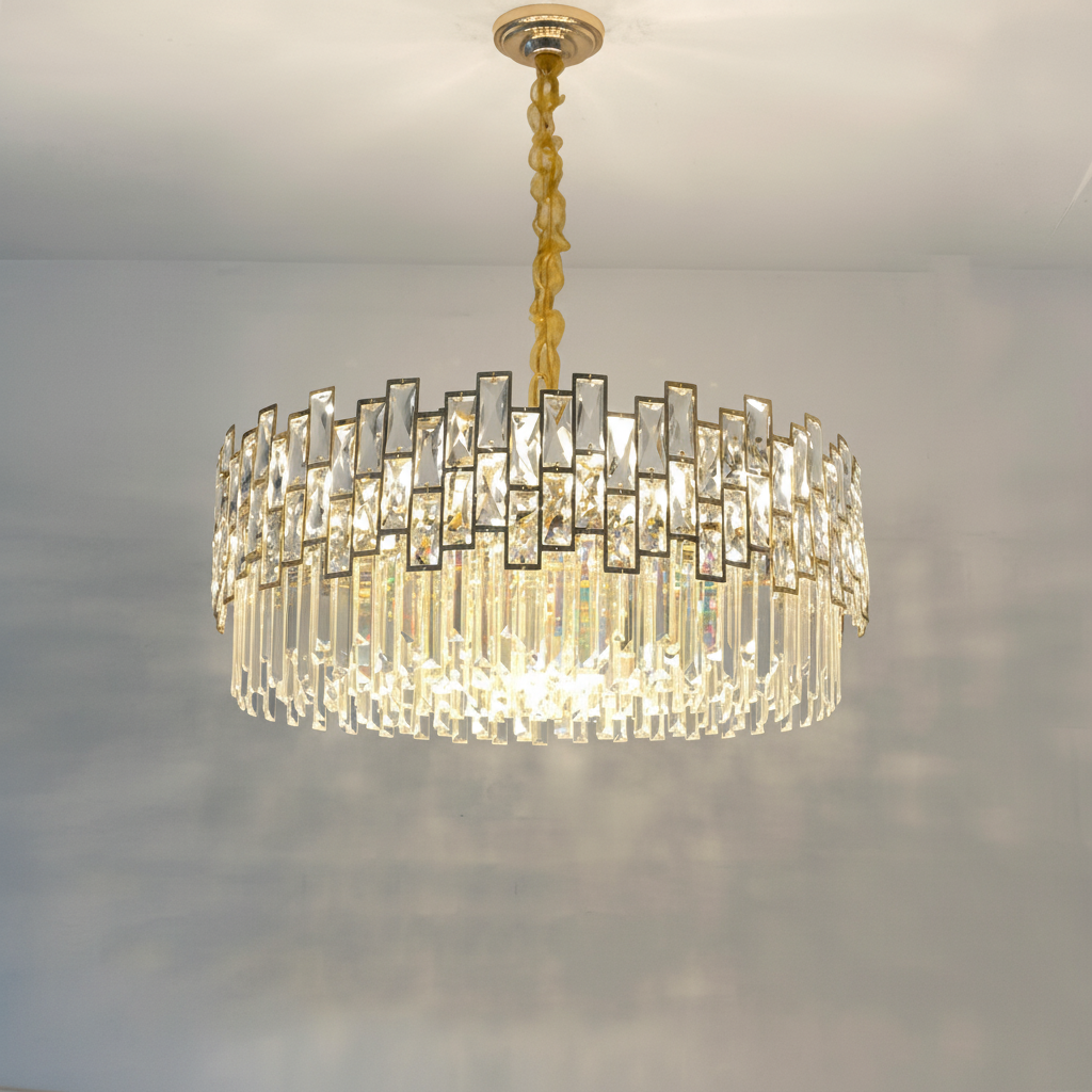 Riviko Radiant Cascade Round Chandelier - Background Shot