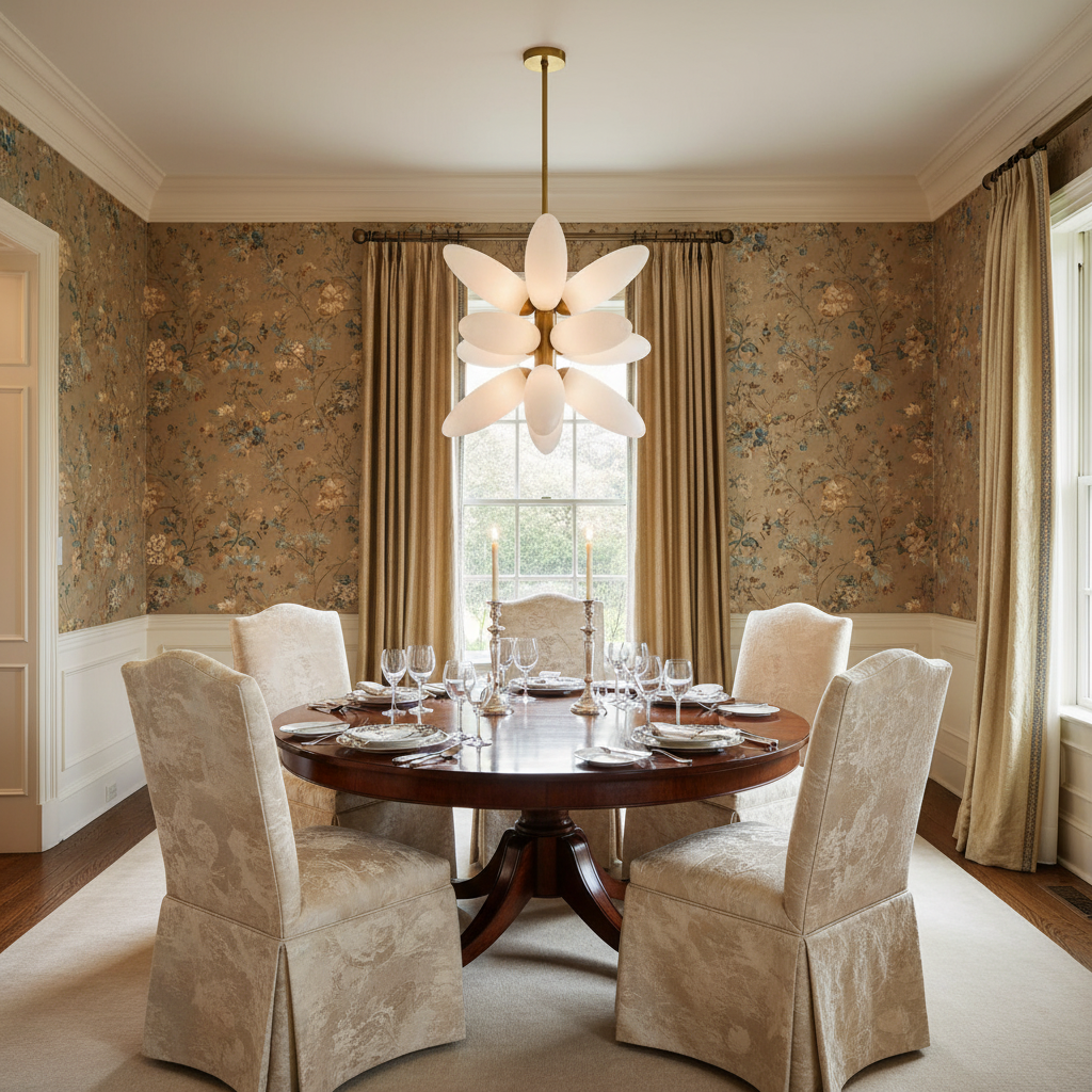 Riviko Stellar Bloom 12-Light Chandelier - formal American dining room