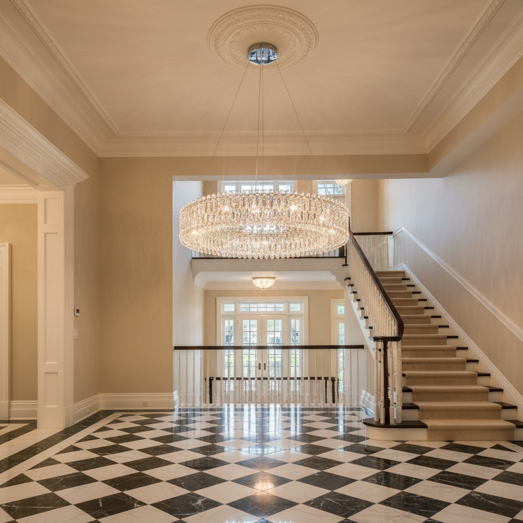 Riviko Radiant Bloom 18-Light Chandelier - grand American estate foyer
